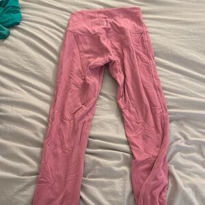 Lululemon pink high rise leggings, worn twice. Size 4